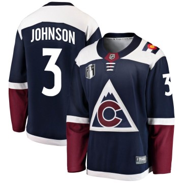 Breakaway Fanatics Branded Men's Jack Johnson Colorado Avalanche Alternate 2022 Stanley Cup Final Patch Jersey - Navy