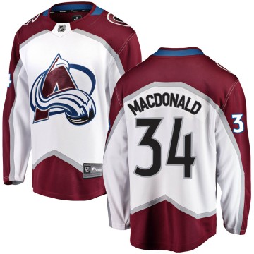 Breakaway Fanatics Branded Men's Jacob MacDonald Colorado Avalanche Away Jersey - White