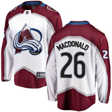 Breakaway Fanatics Branded Men's Jacob MacDonald Colorado Avalanche Away Jersey - White