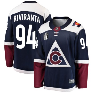 Breakaway Fanatics Branded Men's Joel Kiviranta Colorado Avalanche Alternate 2022 Stanley Cup Final Patch Jersey - Navy