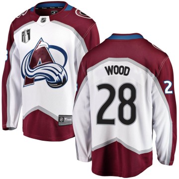 Breakaway Fanatics Branded Men's Miles Wood Colorado Avalanche Away 2022 Stanley Cup Final Patch Jersey - White