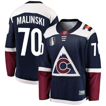 Breakaway Fanatics Branded Men's Sam Malinski Colorado Avalanche Alternate 2022 Stanley Cup Final Patch Jersey - Navy