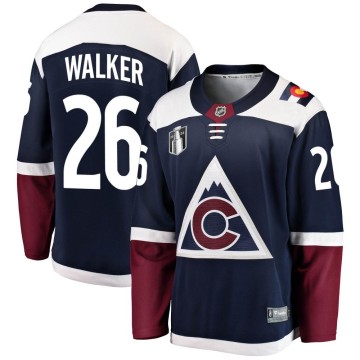 Breakaway Fanatics Branded Men's Sean Walker Colorado Avalanche Alternate 2022 Stanley Cup Final Patch Jersey - Navy