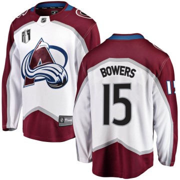 Breakaway Fanatics Branded Men's Shane Bowers Colorado Avalanche Away 2022 Stanley Cup Final Patch Jersey - White