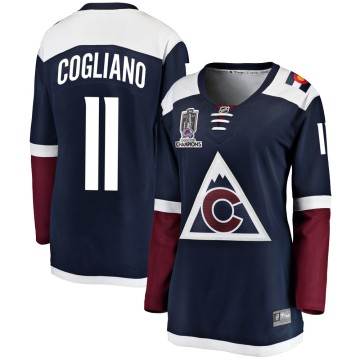 Breakaway Fanatics Branded Women's Andrew Cogliano Colorado Avalanche Alternate 2022 Stanley Cup Champions Jersey - Navy