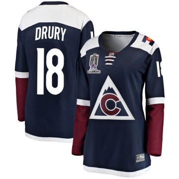 Breakaway Fanatics Branded Women's Chris Drury Colorado Avalanche Alternate 2022 Stanley Cup Champions Jersey - Navy