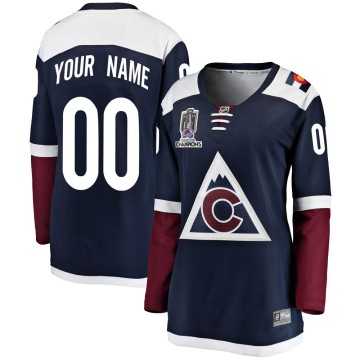 Breakaway Fanatics Branded Women's Custom Colorado Avalanche Custom Alternate 2022 Stanley Cup Champions Jersey - Navy