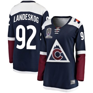 Breakaway Fanatics Branded Women's Gabriel Landeskog Colorado Avalanche Alternate 2022 Stanley Cup Champions Jersey - Navy