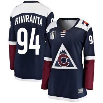 Breakaway Fanatics Branded Women's Joel Kiviranta Colorado Avalanche Alternate 2022 Stanley Cup Final Patch Jersey - Navy