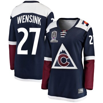 Breakaway Fanatics Branded Women's John Wensink Colorado Avalanche Alternate 2022 Stanley Cup Champions Jersey - Navy