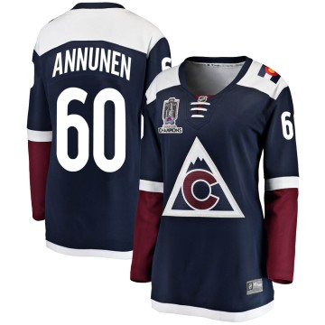Breakaway Fanatics Branded Women's Justus Annunen Colorado Avalanche Alternate 2022 Stanley Cup Champions Jersey - Navy