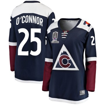 Breakaway Fanatics Branded Women's Logan O'Connor Colorado Avalanche Alternate 2022 Stanley Cup Champions Jersey - Navy