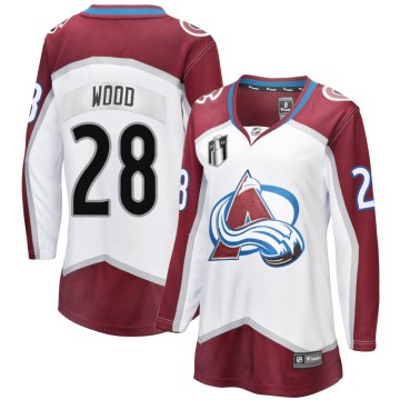 Breakaway Fanatics Branded Women's Miles Wood Colorado Avalanche Away 2022 Stanley Cup Final Patch Jersey - White