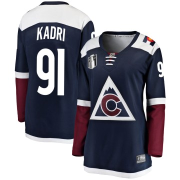 Breakaway Fanatics Branded Women's Nazem Kadri Colorado Avalanche Alternate 2022 Stanley Cup Final Patch Jersey - Navy