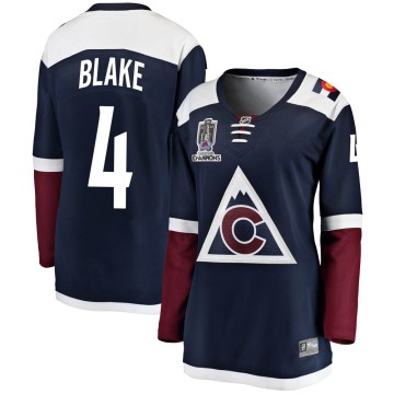 Breakaway Fanatics Branded Women's Rob Blake Colorado Avalanche Alternate 2022 Stanley Cup Champions Jersey - Navy