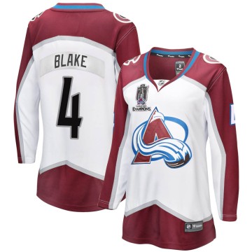 Breakaway Fanatics Branded Women's Rob Blake Colorado Avalanche Away 2022 Stanley Cup Champions Jersey - White