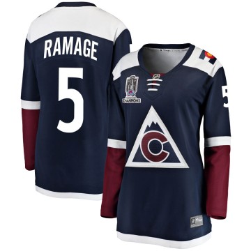 Breakaway Fanatics Branded Women's Rob Ramage Colorado Avalanche Alternate 2022 Stanley Cup Champions Jersey - Navy