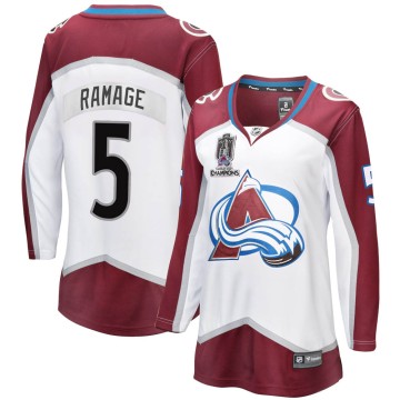 Breakaway Fanatics Branded Women's Rob Ramage Colorado Avalanche Away 2022 Stanley Cup Champions Jersey - White
