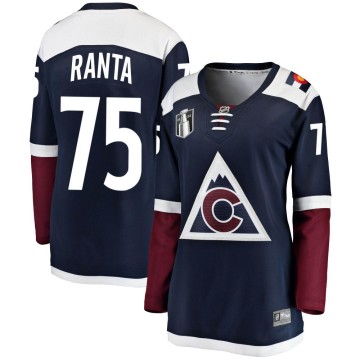 Breakaway Fanatics Branded Women's Sampo Ranta Colorado Avalanche Alternate 2022 Stanley Cup Final Patch Jersey - Navy
