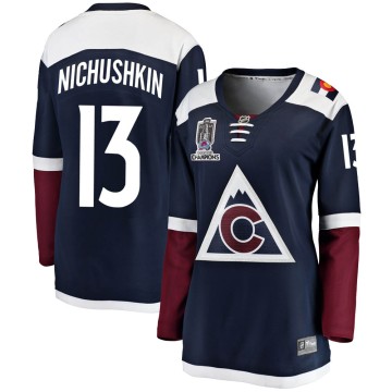 Breakaway Fanatics Branded Women's Valeri Nichushkin Colorado Avalanche Alternate 2022 Stanley Cup Champions Jersey - Navy