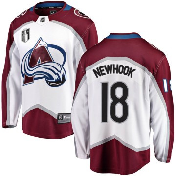 Breakaway Fanatics Branded Youth Alex Newhook Colorado Avalanche Away 2022 Stanley Cup Final Patch Jersey - White