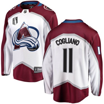 Breakaway Fanatics Branded Youth Andrew Cogliano Colorado Avalanche Away 2022 Stanley Cup Final Patch Jersey - White
