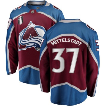 Breakaway Fanatics Branded Youth Casey Mittelstadt Colorado Avalanche Maroon Home 2022 Stanley Cup Final Patch Jersey -