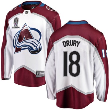 Breakaway Fanatics Branded Youth Chris Drury Colorado Avalanche Away 2022 Stanley Cup Champions Jersey - White