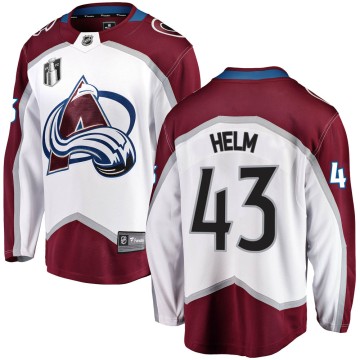 Breakaway Fanatics Branded Youth Darren Helm Colorado Avalanche Away 2022 Stanley Cup Final Patch Jersey - White