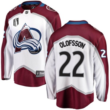 Breakaway Fanatics Branded Youth Fredrik Olofsson Colorado Avalanche Away 2022 Stanley Cup Final Patch Jersey - White