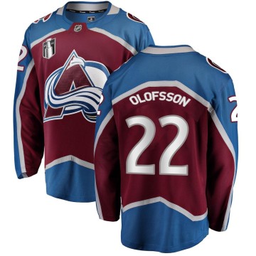 Breakaway Fanatics Branded Youth Fredrik Olofsson Colorado Avalanche Maroon Home 2022 Stanley Cup Final Patch Jersey -