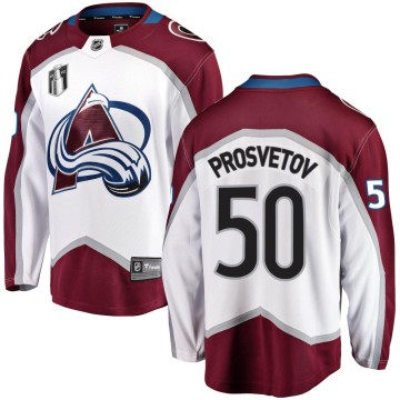 Breakaway Fanatics Branded Youth Ivan Prosvetov Colorado Avalanche Away 2022 Stanley Cup Final Patch Jersey - White