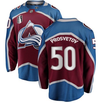 Breakaway Fanatics Branded Youth Ivan Prosvetov Colorado Avalanche Maroon Home 2022 Stanley Cup Final Patch Jersey -