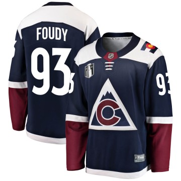 Breakaway Fanatics Branded Youth Jean-Luc Foudy Colorado Avalanche Alternate 2022 Stanley Cup Final Patch Jersey - Navy
