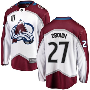Breakaway Fanatics Branded Youth Jonathan Drouin Colorado Avalanche Away 2022 Stanley Cup Final Patch Jersey - White