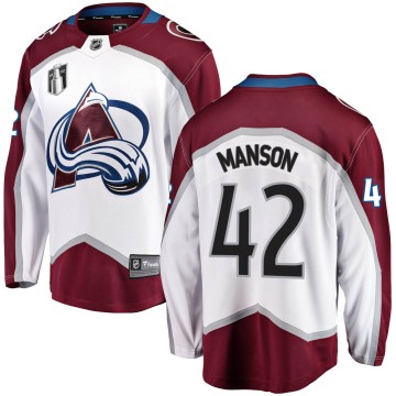 Breakaway Fanatics Branded Youth Josh Manson Colorado Avalanche Away 2022 Stanley Cup Final Patch Jersey - White