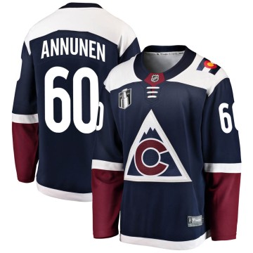 Breakaway Fanatics Branded Youth Justus Annunen Colorado Avalanche Alternate 2022 Stanley Cup Final Patch Jersey - Navy