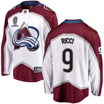 Breakaway Fanatics Branded Youth Mike Ricci Colorado Avalanche Away 2022 Stanley Cup Champions Jersey - White
