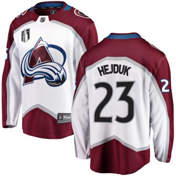 Breakaway Fanatics Branded Youth Milan Hejduk Colorado Avalanche Away 2022 Stanley Cup Final Patch Jersey - White