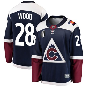 Breakaway Fanatics Branded Youth Miles Wood Colorado Avalanche Alternate 2022 Stanley Cup Final Patch Jersey - Navy