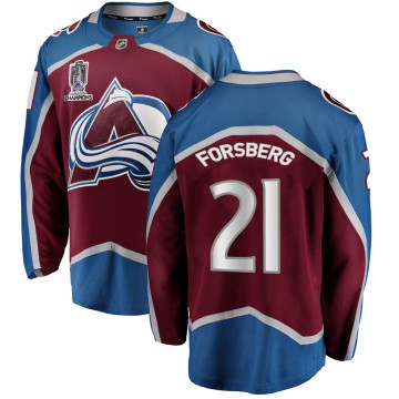 Breakaway Fanatics Branded Youth Peter Forsberg Colorado Avalanche Maroon Home 2022 Stanley Cup Champions Jersey -