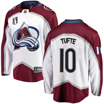 Breakaway Fanatics Branded Youth Riley Tufte Colorado Avalanche Away 2022 Stanley Cup Final Patch Jersey - White