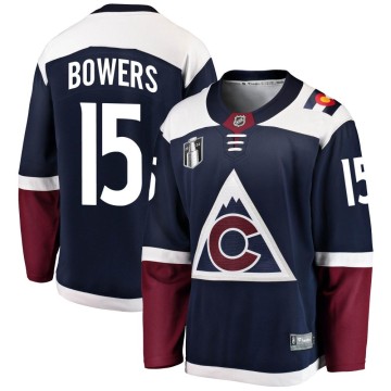 Breakaway Fanatics Branded Youth Shane Bowers Colorado Avalanche Alternate 2022 Stanley Cup Final Patch Jersey - Navy