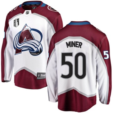 Breakaway Fanatics Branded Youth Trent Miner Colorado Avalanche Away 2022 Stanley Cup Final Patch Jersey - White